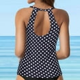 thumbnail image 4 of TOWED22 High Neck Tankini Top Backless Bathing Suit Tops for Women Swimsuit Top Key Hole Swim Top Only(Navy,S), 4 of 6