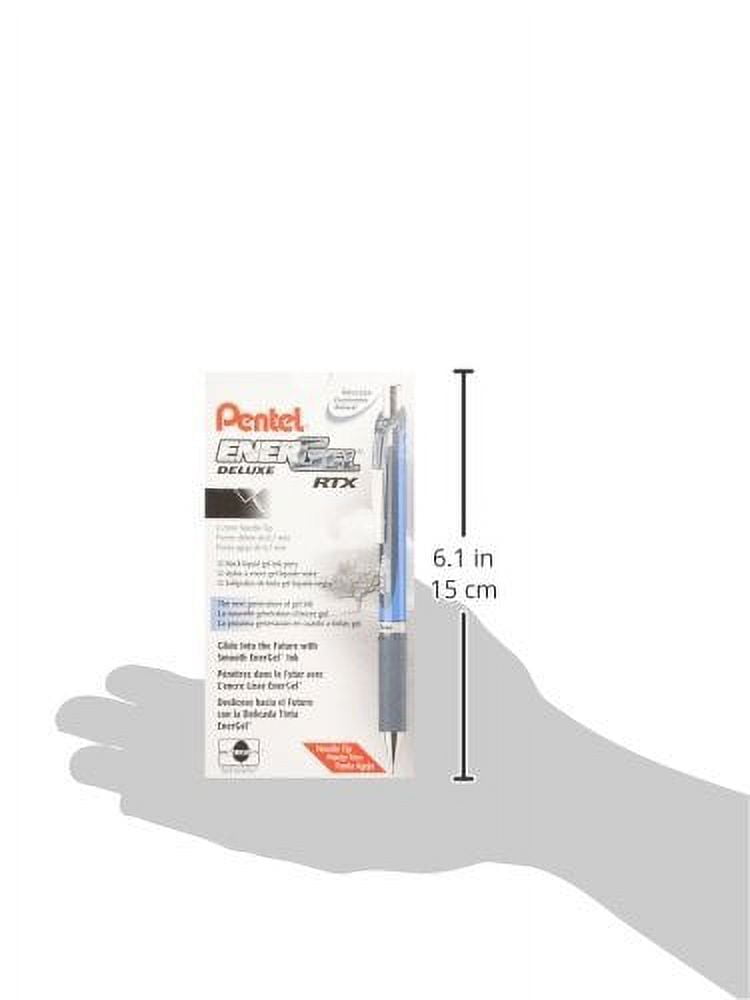 Pentel EnerGel Deluxe RTX Retractable Liquid Gel Pen, Med Black 2DOZEN (BLN77-A)