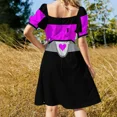 thumbnail image 4 of HEART TO HEART DRESS - INSPIRED BY METTATON EX FROM UNDERTALE Sleeveless Dress birthday dress for women Evening gown woman, 4 of 6