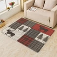 thumbnail image 2 of Moose Area Rugs for Bedroom Living Room - 6x9 ft - Christmas Carpet for Home Decor - Plaid Patterned Decorative Indoor Large Rug - Washable & Soft & Non Slip & Low Pile (ZF&7409), 2 of 7