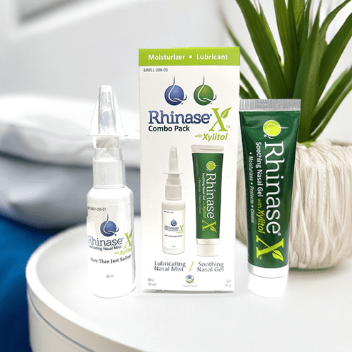 Rhinase Nasal Spray & Gel Moisturizing Combo Pack 30mL for Dry Nose Relief