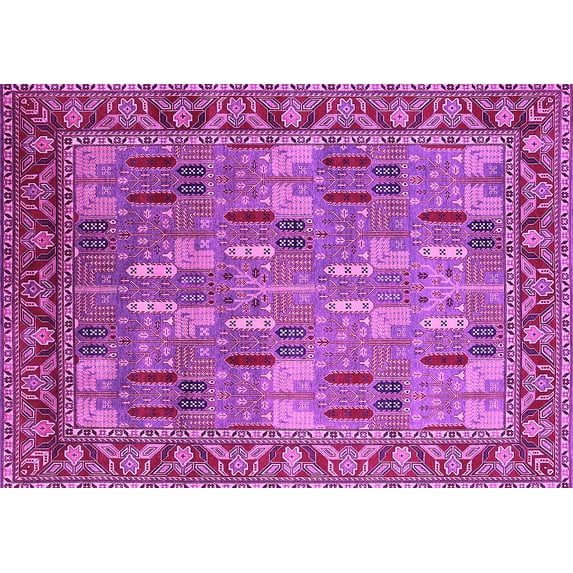 Ahgly Company Indoor Rectangle Oriental Pink Industrial Area Rugs, 2' x 3'