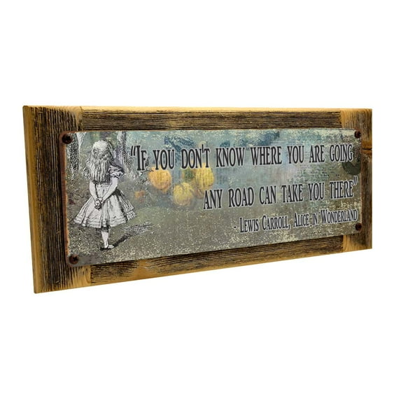 Framed Any Road Will Take You There 4"x12" Metal Sign, Wall Décor for Inspirational