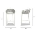 thumbnail image 5 of Rowan 27.5" Rope Barrel Low Back Patio Counter Stool, Set of 2, Optic White Acrylic, 5 of 6