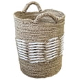 thumbnail image 2 of Stoneage Arts Inc 18" Gray, White, and Beige Seagrass and Raffia Basket Handcrafted with Genuine, 2 of 2