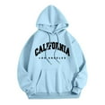 thumbnail image 3 of California Los Angeles Hoodies for Women Fall Winter Long Sleeve Graphic Hooded Sweatshirt with Pockets Pullover Tops, 3 of 7