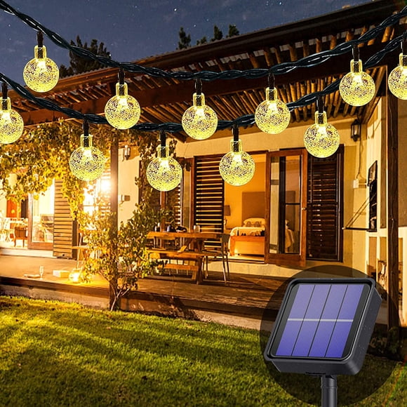 Guirnalda de luces solares Lezonic, 50 LED, Crystal Globe, 7 m, resistente al agua