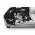 thumbnail image 3 of Astronaut Soft Flannel Fleece Throw Blanket, Race to Space Retro Image with Space Crafts Planets Astronaut vs Cosmonauts, Cozy Plush for Indoor and Outdoor Use, 50" x 60", Black White, by Ambesonne, 3 of 6