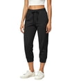 thumbnail image 3 of ZGRBOU Women Capri Jogger Sweatpants Elastic High Waist Drawstring Cropped Track Pants Lightweight Baggy Pants with Pockets, 3 of 7