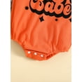 thumbnail image 7 of Wassery Infant Baby Girls Halloween Outfits 3M 6M 12M 18M 24M Newborn Girl Jumpsuit Long Sleeve Round Neck Mesh Letter Print Bodysuit Fall Casual Romper Tops, 7 of 7