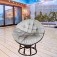 thumbnail image 2 of Abbracc Patio Intérieur-Extérieur Chaise suspendue en osier simple Coussin Gris, 2 of 8