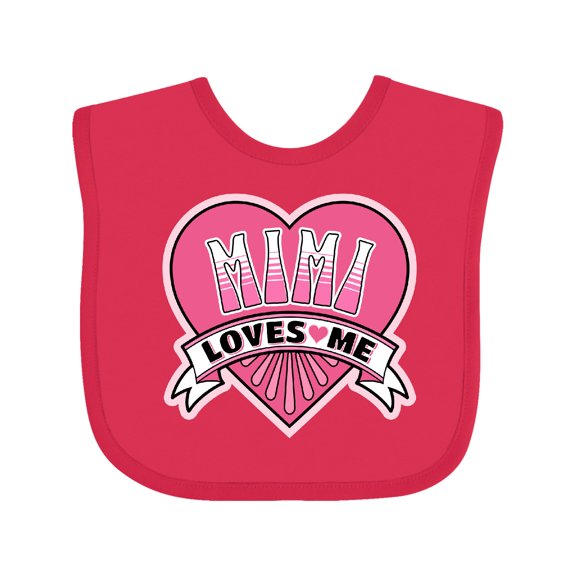 Inktastic Mimi Loves Me Girls Granddaughter Girls Baby Bib