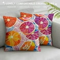 thumbnail image 3 of Chilfamy  Tropical Fruits Pillow Covers Summer Theme Red Pomelo Texture Square Throw Pillow Covers for Bed or Sofa Decor Rustic Pink Girly Geometric Decorative Cushion Covers,Multi-Size, 3 of 5