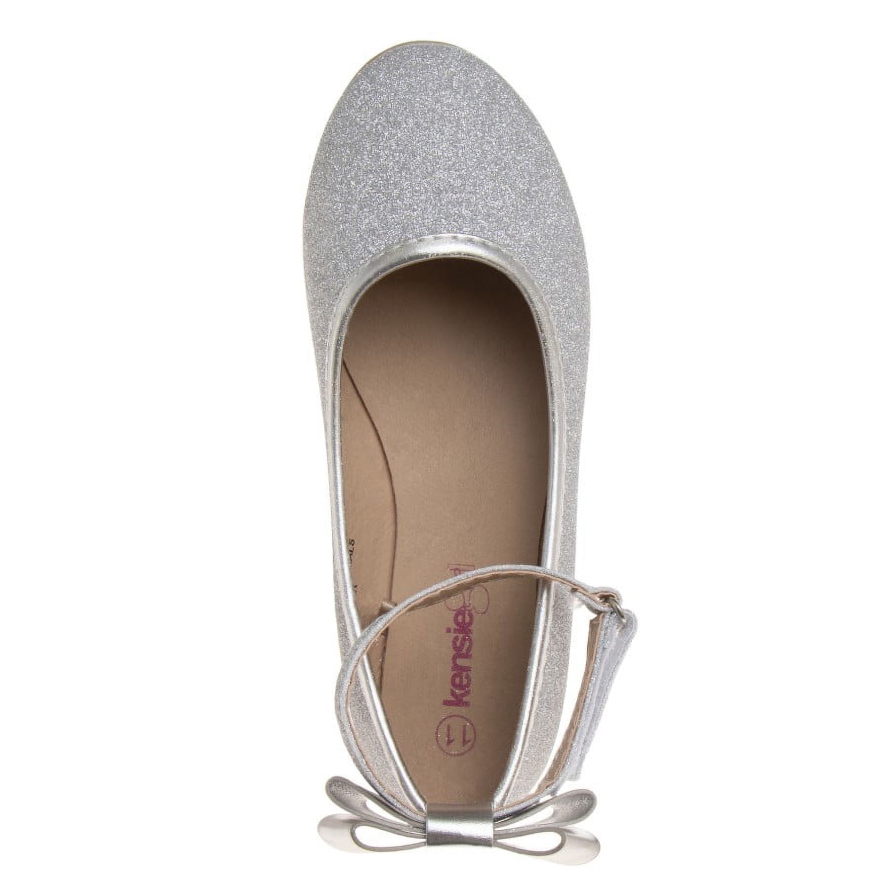 Kensie Girl Little Kids Ballerina Flats, Silver, 3