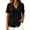 Black, variant on VJGBEGW Women Deep V Neck Short Sleeve Button Down Peplum Tops Front Ruched Flowy Casual Blouses Shirts Black L
