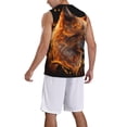 thumbnail image 2 of Xecao Gold Flame Pattern Wolf print basketball shirt for both men and women, a unisex basketball jersey perfect for theme parties-3X-Large, 2 of 6