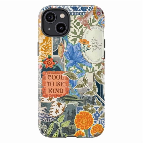 Retro Botanical Aesthetic Phone Case, Inspirational Floral Art Protective Case for iPhone 17 16 15 14 13 12 11 Pro Plus Mini