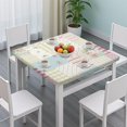 thumbnail image 3 of Pioneer Flower Floral Print Pattern Square Fitted Tablecloth with Elastic Edge,Square Table Cover,Washable Elastic Table Cover for Home Kitchen Party Decor 36"x36", 3 of 6