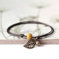 thumbnail image 5 of OPOLSKI Ceramic Beaded Bracelet Bangle Rope Chain Vintage Leaf Pendant Jewelry 4#, 5 of 8