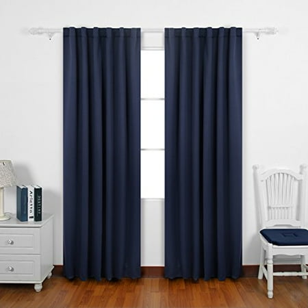 Deconovo Solid Color Back Tab And Rod Pocket Curtains Blackout