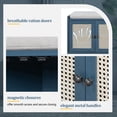 thumbnail image 4 of 2-Tier Storage Bench Cabinet, 47" Entryway Shoe Bench with Cushion, Wood Shoe Organizer with Adjustable Shelves, Rattan Doors, for Living Room,Hallway, 4 of 9