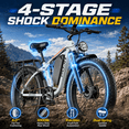 thumbnail image 4 of PUJH 4000W Peak Dual Motor Fat Tire Electric Bike for Adults, 160Nm High Torque Electric Mountain Bike with 52V 25Ah 1300Wh Battery, Full Suspension, 4 of 9