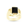 thumbnail image 3 of AFFY 1.75 Carat Black Onyx Bold Solitaire Ring In 14K Yellow Gold Plated 925 Sterling Silver For Men's Ring Size 11, 3 of 4
