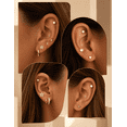 thumbnail image 6 of 2-Tone Hypoallergenic Stainless Steel Earrings Multipack, Flat Screw Back Cartilage Studs & Huggie Hoop Earrings with Heart Flower Star CZ for Women Lobe Helix Tragus,Silver Plated, 6 of 6