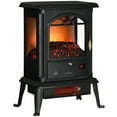 thumbnail image 3 of HOMCOM 23" Electric Infrared Fireplace Stove, Freestanding Fireplace Heater with Realistic Flame, Adjustable Temperature, Timer, 1000W/1500W, Black, 3 of 10