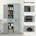 thumbnail image 3 of Yardi Yarda 72.5" Kitchen Cabinet, Pantry Storage Cabinet with Doors and Shelves, Freestanding Food Pantry Cabinet for Indoor, Gray, 3 of 7
