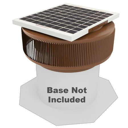 Roof Exhaust Fans (Active Ventilation, Attic Roof Ventilator, Aura Solar Fan, 12 in. diameter, Retro-fit, Aluminum, Powder Coated Brown,)