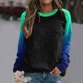 thumbnail image 2 of Towmus Women's Regular-Fit Long-Sleeve Crew Neck Fall Casual Color Block Sweatshirts for Women Solid Color Basic Tops, 2 of 6