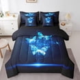 thumbnail image 1 of Abstract Butterfly 7 Piece Comforter Set Full Bed in a Bag,Flying Butterflies Bedding Sets Geometric Rustic Aesthetic Animal Sheet Set with Comforter, 1 of 5