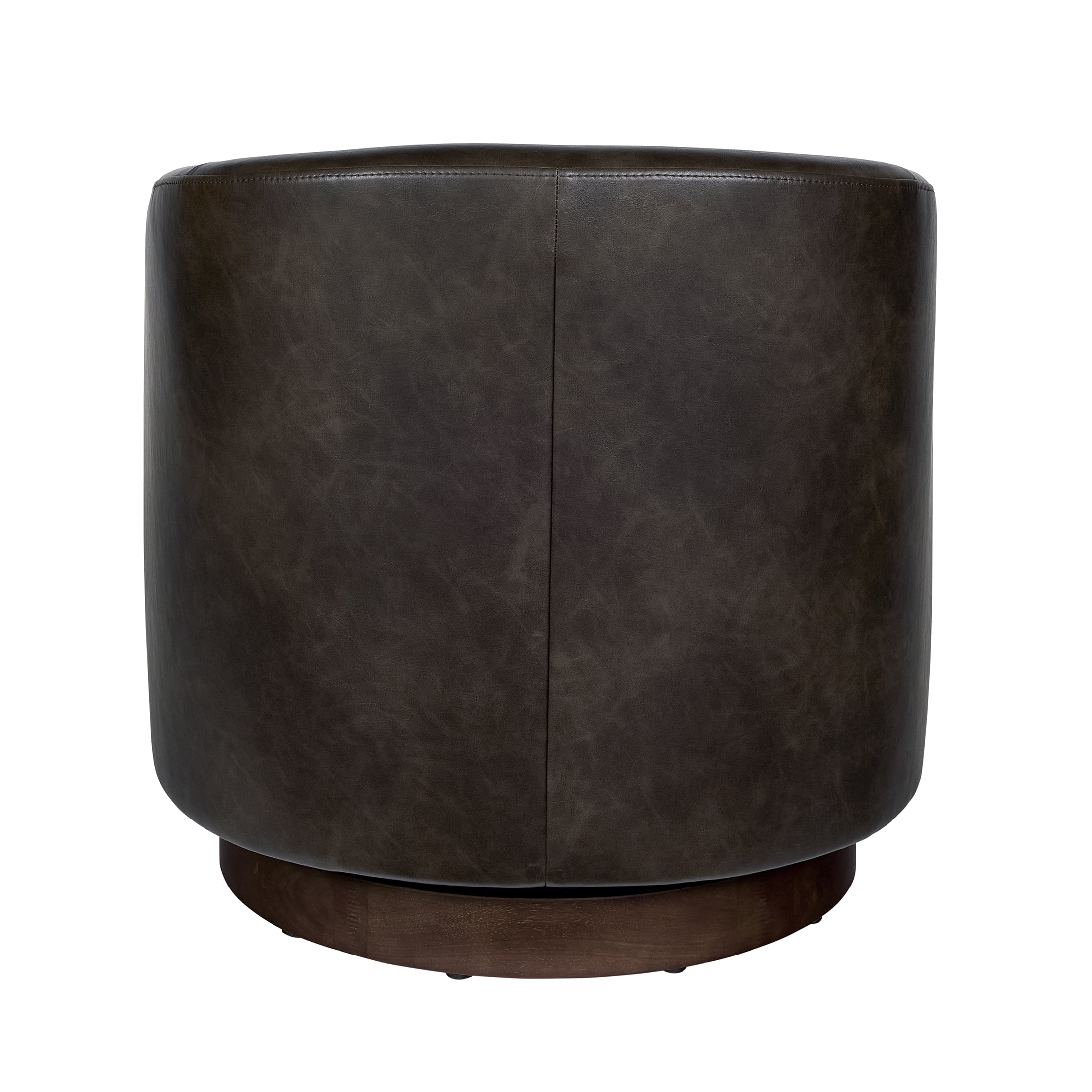 Better Homes & Gardens Bradford Wooden Base Modern Swivel Accent Chair, Dark Espresso Faux Leather