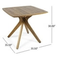 thumbnail image 5 of Noble House Stamford 35.5" Square Wooden Dining Table in Teak, 5 of 5