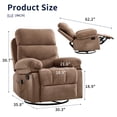 thumbnail image 2 of Bonzy Home 2 Pack Manual Recliner Chairs with Massage & Heat, Soft Fabric Double Reclining Single Sofa Set with Overstuffed Armrest & Backrest, Light Brown, 2 of 6