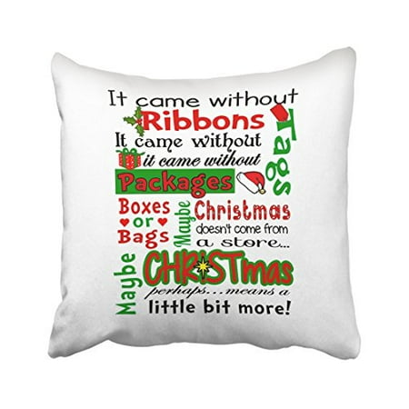 Pillow Retail Package - WinHome Merry Christmas Quotes It Came Without Ribbons Tags Packages Decorative Pillow Cover With Hidden Zipper Decor Cushion Two Sides 18x18 inches
