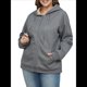 thumbnail image 1 of Sudadera con Capucha de Invierno de Larga con Cremallera para Mujer, Informal, Cálida y Acogedora, con Forro , para Otoño. Gris Oscuro XXXL, 1 of 9