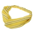 thumbnail image 4 of Unique Bargains 1 Pc Fashion Pinstripe Pattern Cross Elastic Hairband for Women White Yellow, 4 of 6