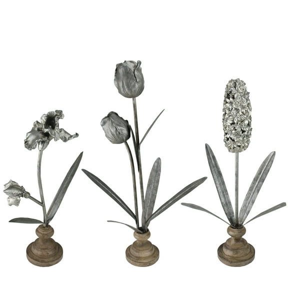 Country Rustic Distressed Finished Floral Decorations - 22.5" - Set of 3