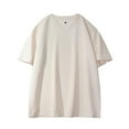 thumbnail image 5 of UVEASISHA Men's Big and Tall Short Sleeve T-Shirts Summer Casual Notch V Neck Basic Tees Solid Color Regular Fit Workout Tshirts Cozy Soft Pullover Beige 5XL, 5 of 6
