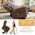 thumbnail image 7 of W WARMHOL Electric Power Lift Recliner Chairs with Massage and Heat for Elderly, Overstuffed Wide Ergonomic Lounge Chair Classic Single Sofa for Living Room with 2 Remote Control/USB Ports(Brown), 7 of 7