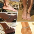 thumbnail image 3 of Anklets for Women Cuban/Figaro/Spiga Wheat Chain Stainless Steel/18K Gold Plated Ankle Bracelet Beach Waterproof Foot Jewelry, 3 of 6