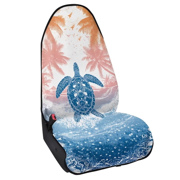 Bulopur Sea Turtle Front Car Seat Towel Universal Soft Breathable Seat Protector for Bohemian Non-Slip Towel for Car Decor Fit SUV Sedan Truck