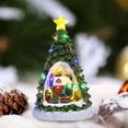 thumbnail image 6 of Christmas Collectibles Building Village House Musical Snow Resin Figurines with Music, Christmas Train Come with Xmas Gift, 6 of 7