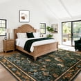 thumbnail image 3 of SORONO KATE 6'x9' Floral Bird Area Rugs for Living Room, Machine Washable Oriental Vintage Distressed Non Slip Soft Indoor Area Carpet, Forset Green, 3 of 7