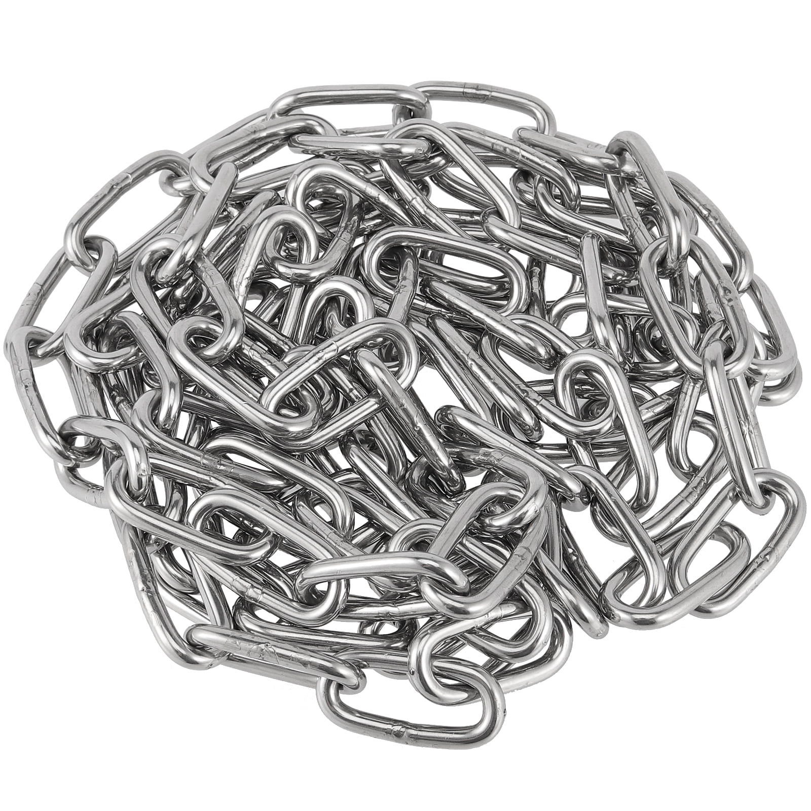 KINJOEK 32.8 Feet 1/8 Inch Heavy Duty Metal Chain, Stainless Steel Chain Decorative Hanging Swing Chains In Silver Finish