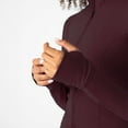 thumbnail image 3 of YITTY Active Women's UltraLuxe Cropped Full Zip Jacket, Athleisure, 4-Way-Stretch, Thumbholes, Burgundy, 3X, 3 of 9