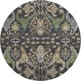 thumbnail image 2 of Addison Rugs Mayfield Premium Machine Washable Transitional Global Black Round Rug, 8' x 8', 2 of 5