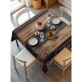 thumbnail image 6 of Black Brown Board Table Cloth, Vintage Chic Shabby Wooden Grain Waterproof Tablecloth for Square Tables, Reusable Washable Fabric Table Cover for Restaurant Kitchen Dining Tables 54"x54", 6 of 6